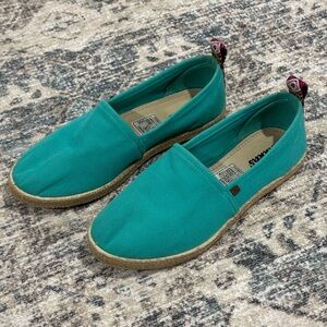 Inkkas Teal Espadrille Slip-Ons
